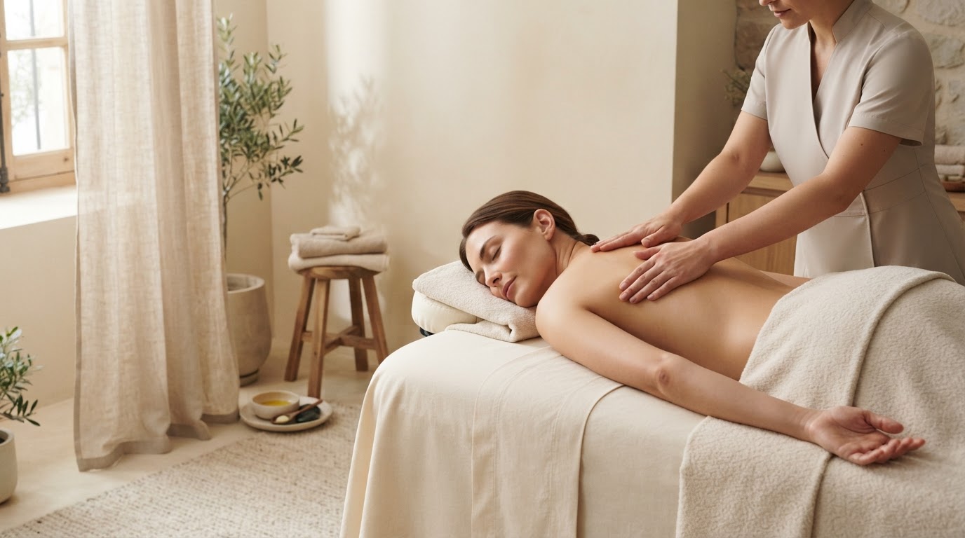 Massagem relaxante nas costas