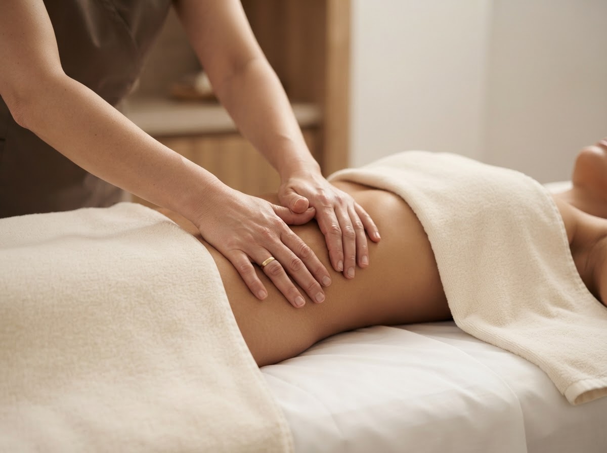 Massagem modeladora na região da cintura